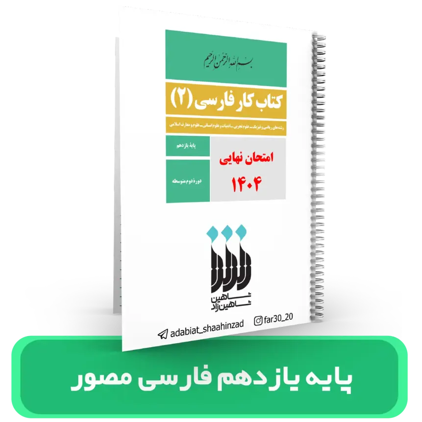 جزوه مصور ادبیات فارسی پایه 11 استاد شاهین زاد سال تحصیلی 404-403