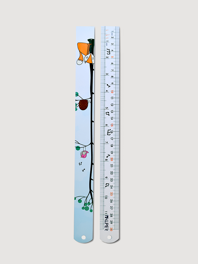خط کش فلزی فانتزی رنگی 30 سانتی متری