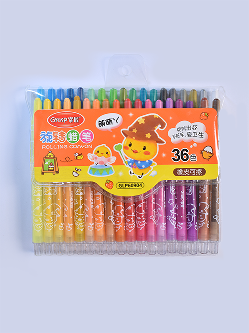 پاستل روغنی 36 رنگ GRASPمدل پیچی طرح جوجه کیوت