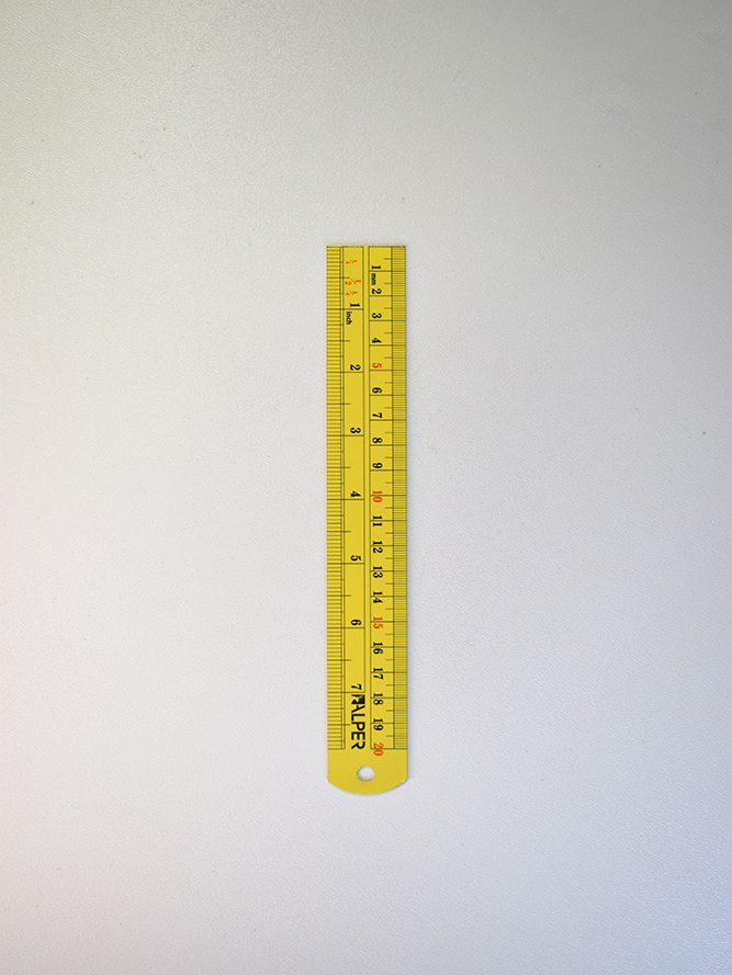 خط کش فلزی رنگی 20 سانتی متری