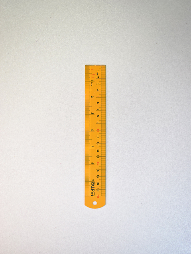 خط کش فلزی رنگی 20 سانتی متری