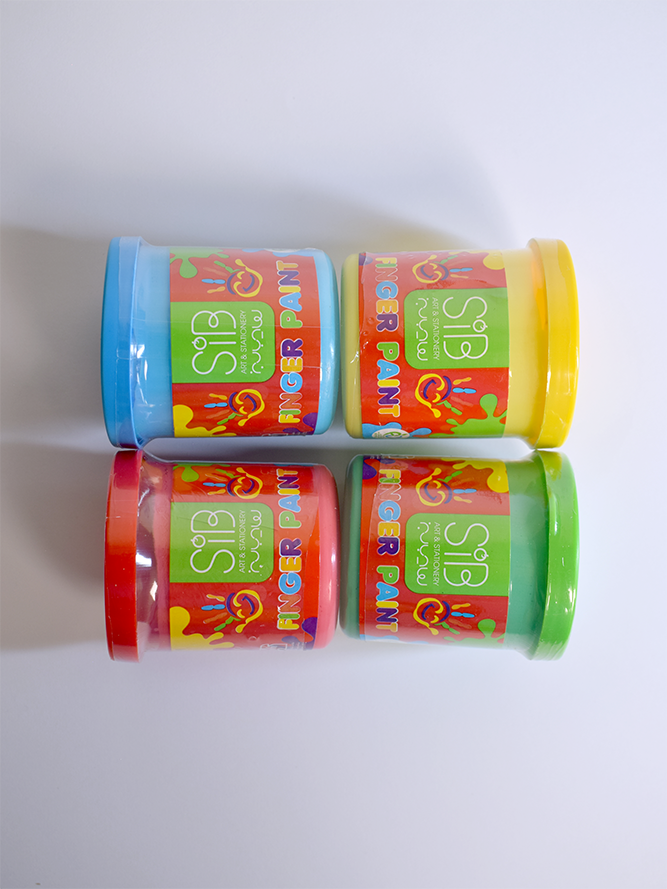 رنگ انگشتی 4 رنگ جعبه مقوایی سیب