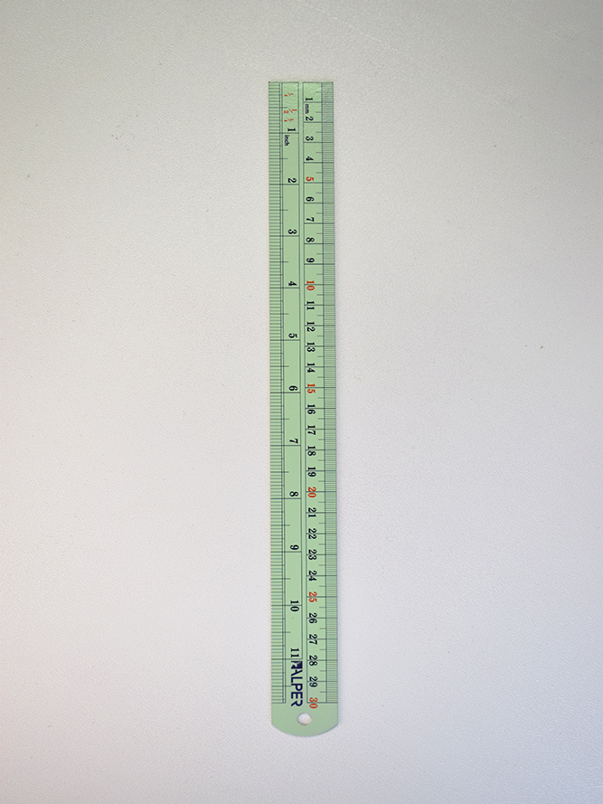 خط کش فلزی رنگی 30 سانتی متری