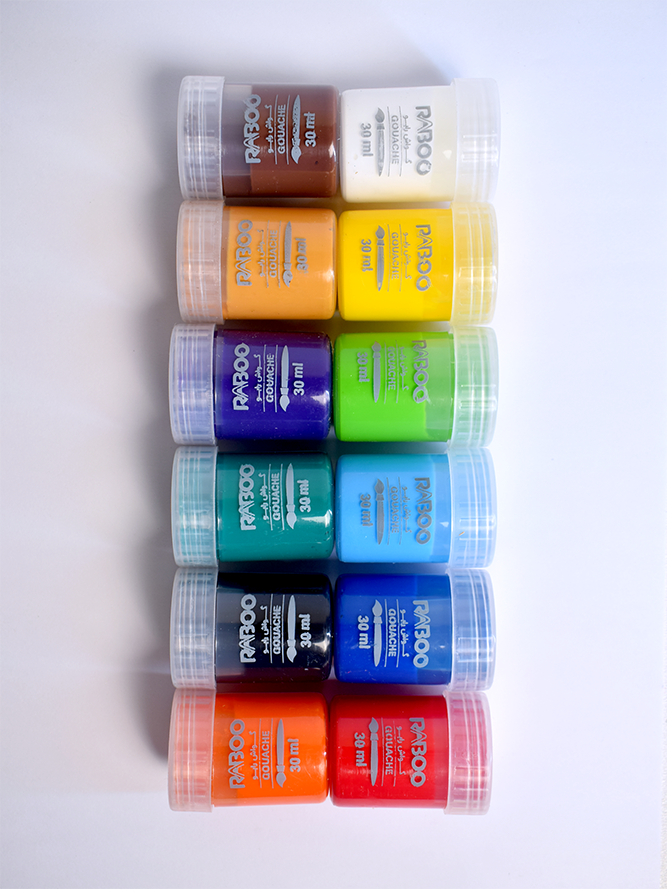 گواش ۱2 رنگ جعبه مقوایی رابو