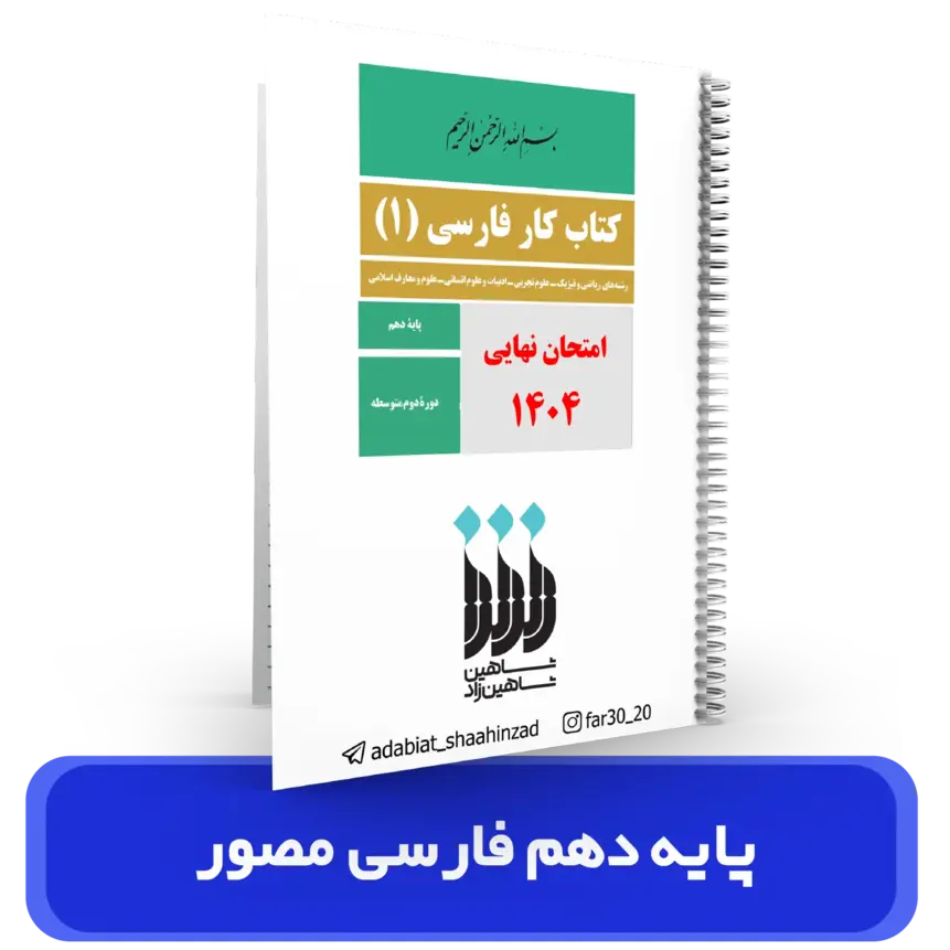 جزوه مصور ادبیات فارسی پایه 10 استاد شاهین زاد سال تحصیلی 1404-1403