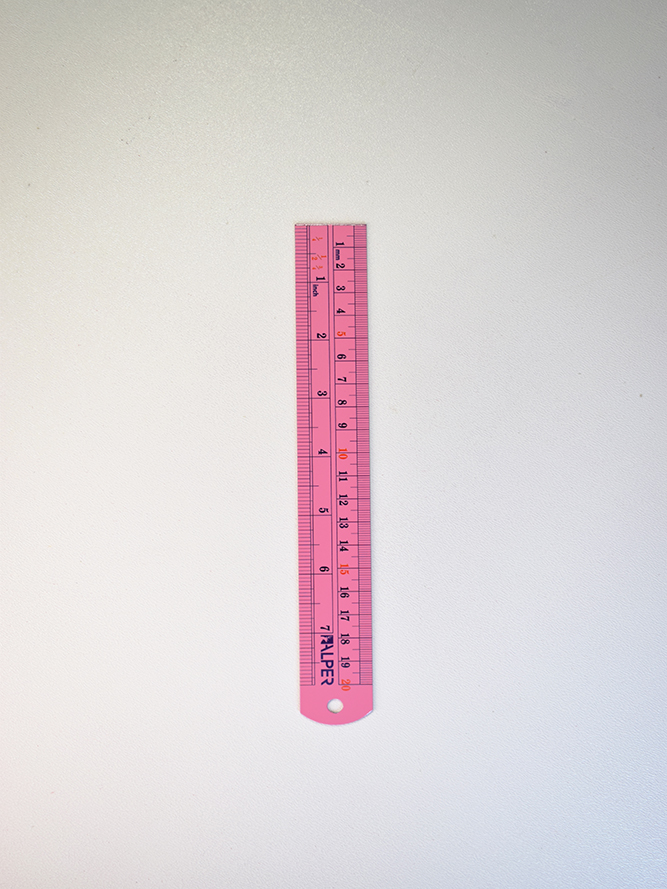 خط کش فلزی رنگی 20 سانتی متری