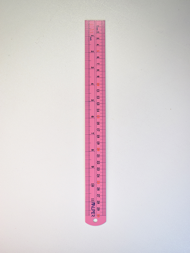 خط کش فلزی رنگی 30 سانتی متری