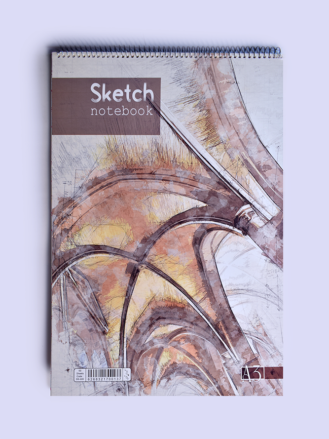 دفتر طراحی 60 برگ A3  رحلی فنر بالا