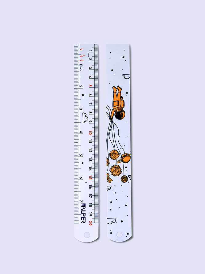 خط کش فلزی فانتزی رنگی 20 سانتی متری