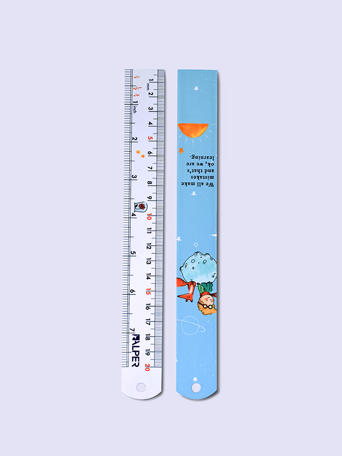 خط کش فلزی فانتزی رنگی 20 سانتی متری