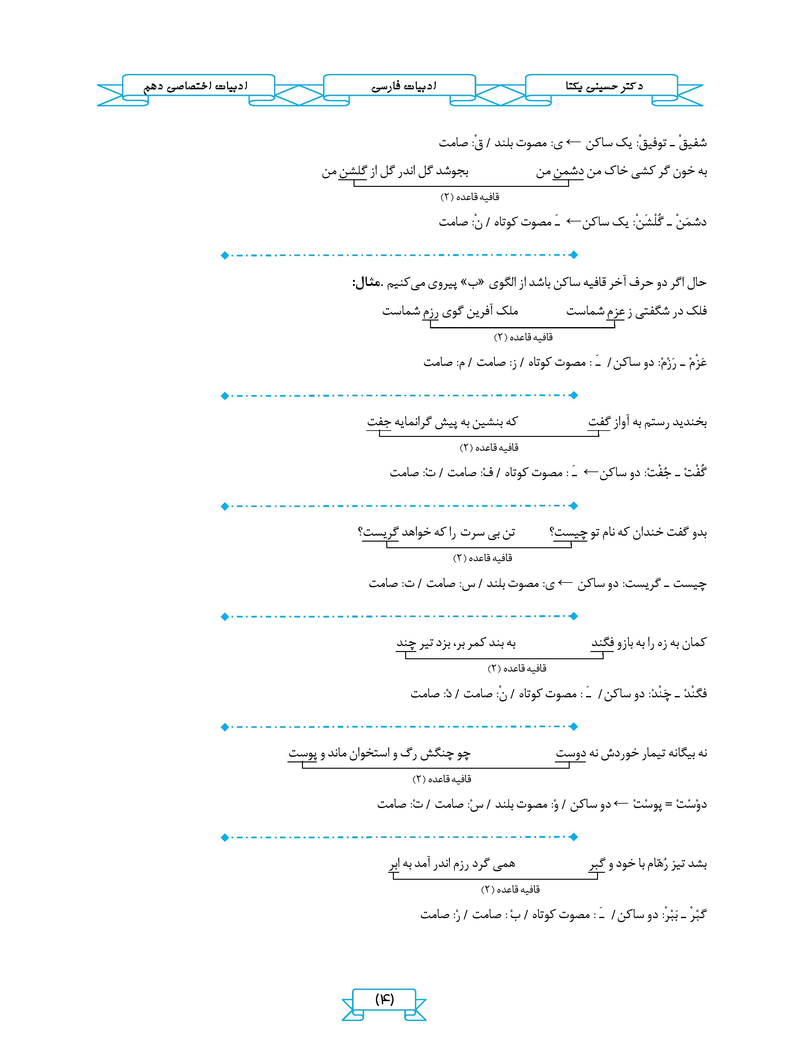 جزوه ادبیات اختصاصی علوم و فنون دهم (انسانی ویژه دهمی ها) استاد یکتا 1404-1403