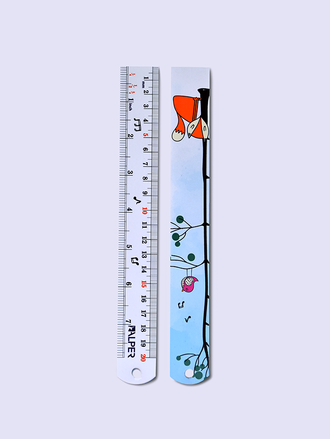 خط کش فلزی فانتزی رنگی 20 سانتی متری